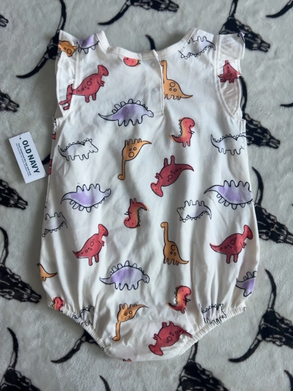 NWT Old Navy Baby Dinosaur Bubble Romper 6-12M 100% Cotton